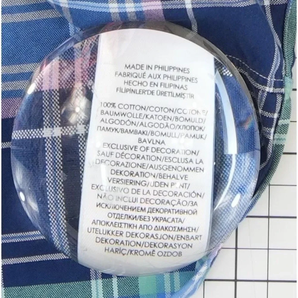 Ralph Lauren Button Down Men's Size Large Blue Green Pink Plaid Long Sleeve Pony